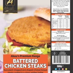 Abuu's Battered Chicken Steaks 500g x 12