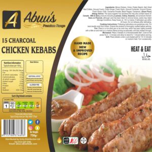 Abuu's Chicken Charcoal Kebabs 15pkts x 15 pieces