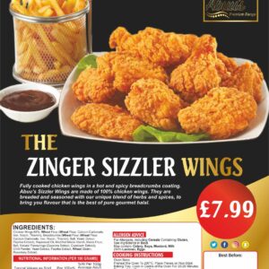 Abuu's Zinger Sizzler Wings 600g x 12pkts