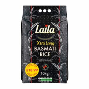 LAILA XTRA LONG GRAIN BASMATI RICE 10 KG PM £18.99