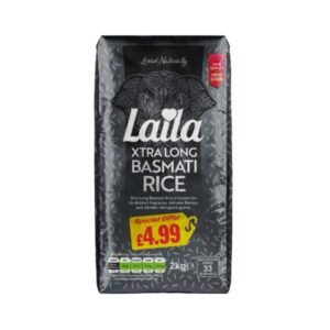 LAILA XTRA LONG GRAIN BASMATI RICE 6X2KG PM £4.99