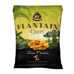 OLU OLU PLANTAIN CHIPS SALTED PLAIN GREEN 24X60G