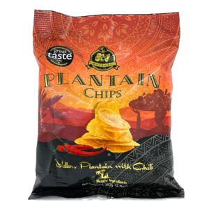OLU OLU PLANTAIN CHIPS WITH CHILLI RED 24X60G