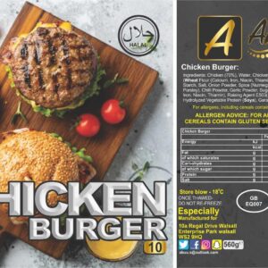 Abuu's Chicken Burger 10 x 15pkts