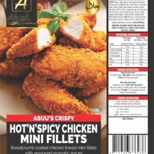 Abuu's Crispy Hot'N' Spicy Chicken Mini Fillets 400g x 12pks
